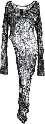 Isabel Benenato open knit asymmetric blouse