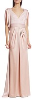 Thumbnail for your product : Theia V-Neck Satin Gown