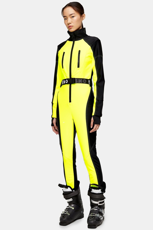 Topshop Neon Yellow Fitted Ski Snow Suit by SNO - ShopStyle Jumpsuits &  Rompers