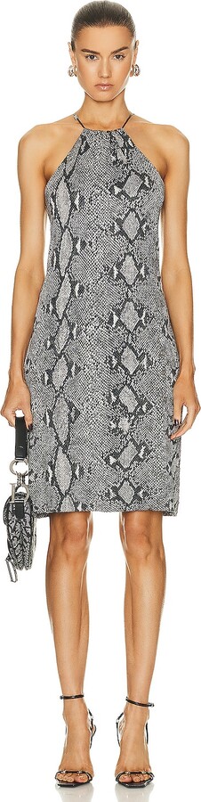 Gucci Snakeskin Print Dress in Grey