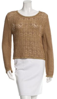 Alberta Ferretti Metallic Crocheted Sweater w/ Tags