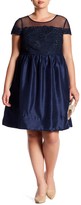 Thumbnail for your product : Sangria Fit & Flare Lace Detail Dress (Plus Size)