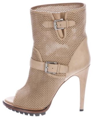 Belstaff Perforated Peep-Toe Ankle Boots