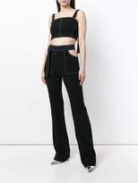 Thumbnail for your product : David Koma contrast-trim flared trousers