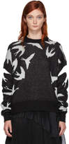 Thumbnail for your product : McQ Black and White Swallow Swarm Crewneck