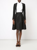 Thumbnail for your product : Carolina Herrera side pleats A-line skirt
