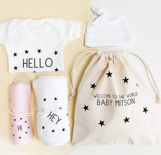 Clouds and Currents Personalised New Baby Girl Hospital Gift Set