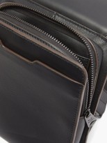 Thumbnail for your product : Paul Smith Topstitched Leather Cross-body Bag - Black