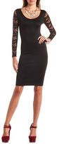Thumbnail for your product : Charlotte Russe Long Sleeve Studded Lace Bodycon Midi Dress