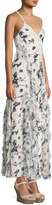 Thumbnail for your product : Alice + Olivia Jayda V-Neck Sleeveless Ruffled Godet Floral-Print Maxi Dress
