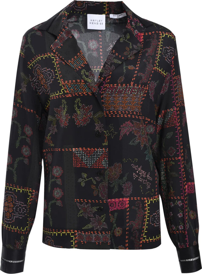 Hayley Menzies Floral-Embroidery Shirt