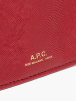 Thumbnail for your product : A.P.C. Half Moon Saffiano-leather Cardholder - Dark Red