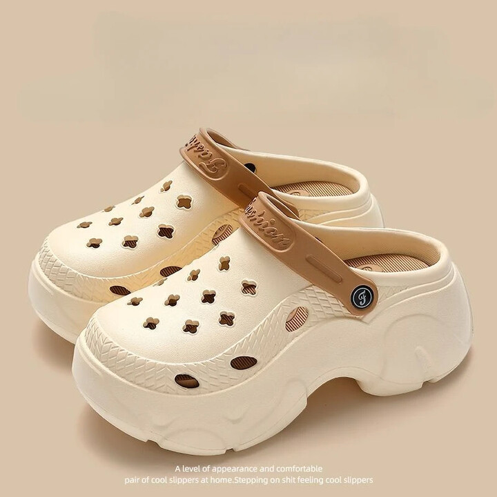 None Chunky Platform Clogs Sandals Women 2025 Summer Soft Thick Bottom Beach Garden Shoes Woman Slide Non Slip Eva Wedge Slippers