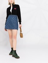Thumbnail for your product : Pinko Love Birds-embroidered rib-trimmed cardigan