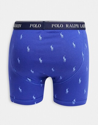Polo Ralph Lauren 3 pack boxer briefs in pastel pink/blue/navy with all over pony logo
