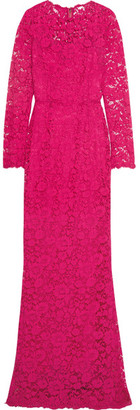 Dolce & Gabbana Crystal-embellished Corded Lace Gown - Pink