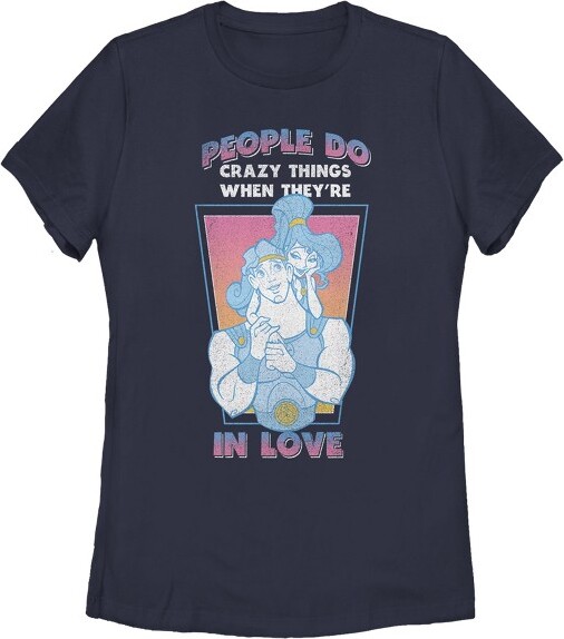 Hercules Women'sHerculesValentine'sDayPeopleDoCrazyThingsT-Shirt-NavyBlue-XLarge