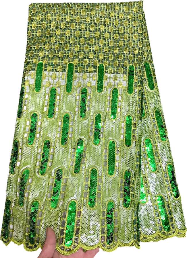 NONE New African Water soluble Lace Fabric High Quality French Mesh Lace Fabric With Sequins Nigerian Lace Fabrics For Wedding Dress