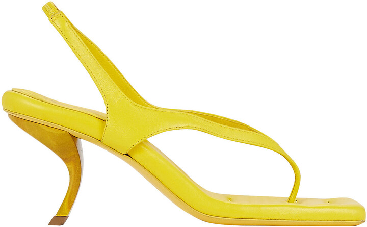 yellow thong heels