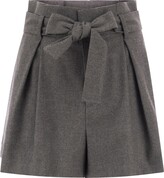 Wool Blend Shorts With Matching Belt 
