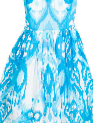 Oscar de la Renta Girl' Abstract Print A-Line Dress