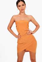 Thumbnail for your product : boohoo Bandeau Draped Side Bodycon Dress