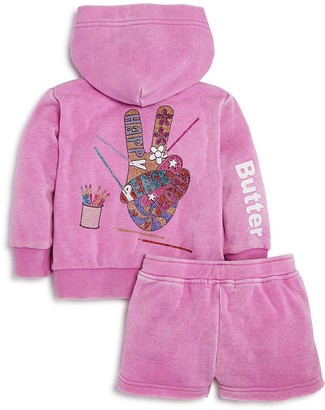 Butter Shoes Girls' Peace Sign Hoodie & Shorts Set