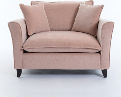 Latitude Run Oversized Armchair With Chenille Fabric, Comfy Chair And A Half Single Sofa With Pillow For Living Room, Bedroom, Or Office, Cream