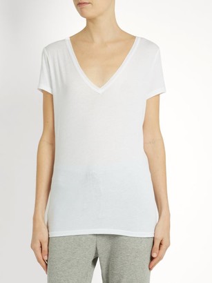 Skin V-neck Cotton Pyjama Top - White