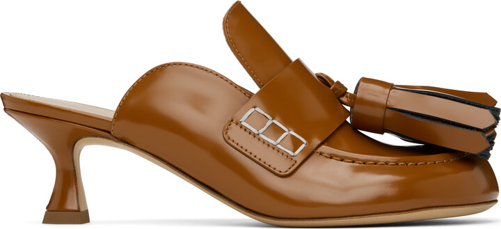 J.W.Anderson Tan Tassel Leather Mules