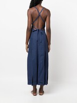 Thumbnail for your product : Three Graces Crossover-Strap Linen Midi Dress