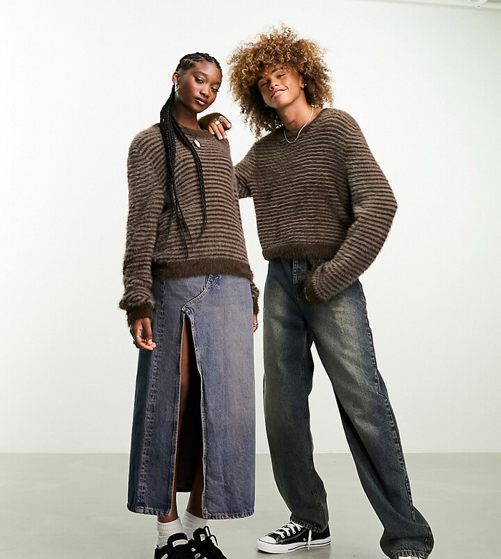 Cotton Sweater Weekday Knitwear Weekday Unisex Jesper Hairy Knit