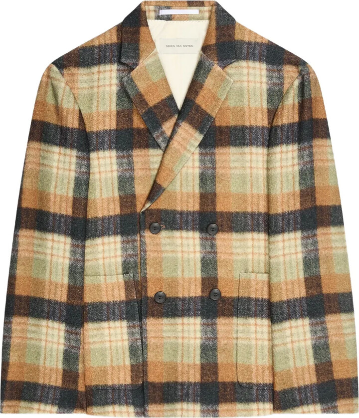 Dries Van Noten Checked Double-Breasted Blazer