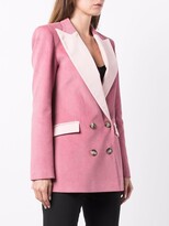 Thumbnail for your product : Hebe Studio Contrasting-Panel Double-Breasted Blazer