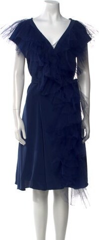 Alexis Mabille V-Neck Midi Length Dress