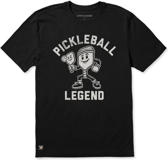 Life is Good Men's Pickleball Legend Paddle Crusher-Lite T-Shirt Medium Black