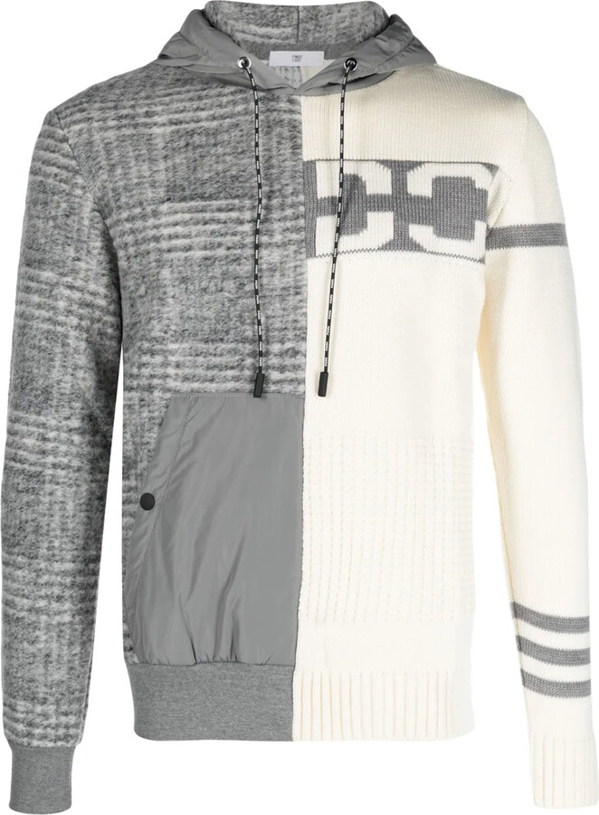 PMD Personal Microderm Panelled Intarsia-Knit Hoodie