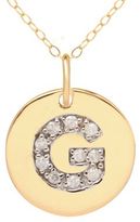 Thumbnail for your product : Lord & Taylor 14 Kt. Yellow Gold & Diamond 'G' Pendant Necklace