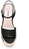 Thumbnail for your product : Miu Miu patch-work wedge sandals
