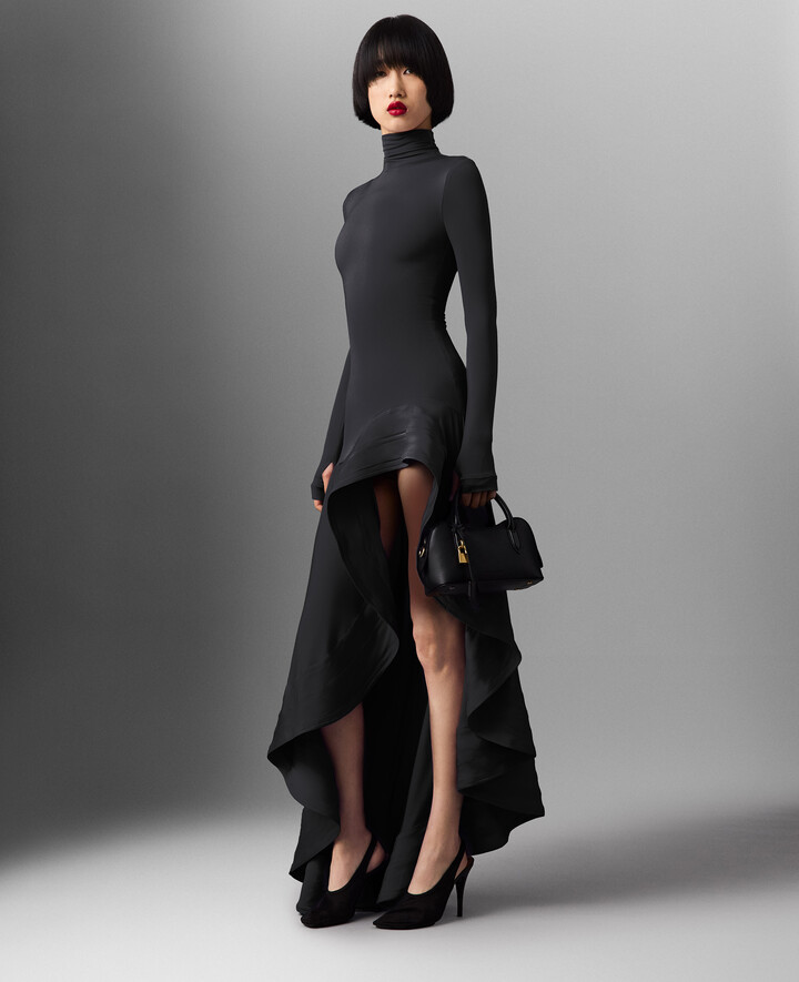 Stella McCartney Crepe Jersey Frill Cocktail Dress Size: 36