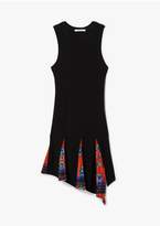 Thumbnail for your product : Derek Lam 10 Crosby Asymmetrical Hem Matte Jersey Tank Dress With Printed Godet Insert
