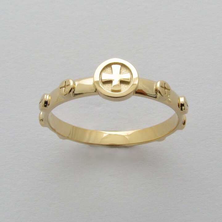 Etsy Rr2027-S Sterling Silver 925 Solid Rosary Ring Cross