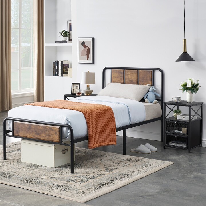 Taomika 3-pieces Industrial Modern Bed Frame and Nightstands Set - ShopStyle