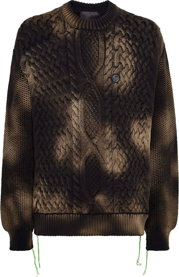 Philipp Plein Smile-embroidered tie-dye jumper