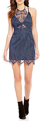 Free People Nothing Like This Lace Halter Scalloped Lace Mini Dress