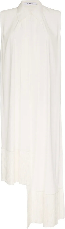 Givenchy Fringe-trimmed Silk-crepe Top