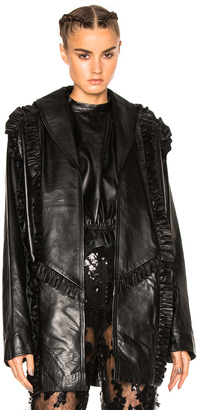 Rodarte Ruffle Leather Wrap Jacket