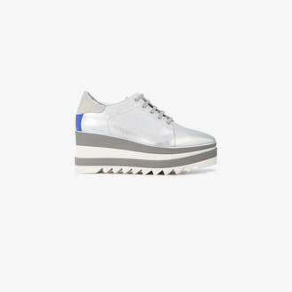 Stella McCartney Ladies Silver Stripe Sneak-Elyse Platform Sneakers, Size: 41
