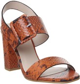 Thumbnail for your product : Office Honest Buckle Strap Block Heels Orange Snake