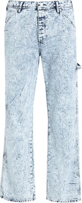 Topman Capenter Jeans In Bleach Acid Wash Denim Pants Blue